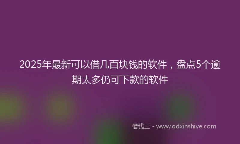 2025年最新可以借几百块钱的软件，盘点5个逾期太多仍可下款的软件