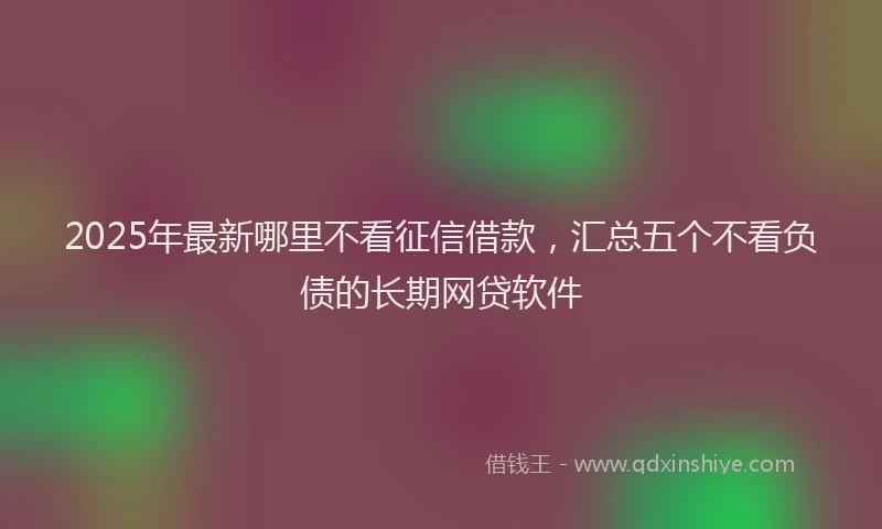 2025年最新哪里不看征信借款，汇总五个不看负债的长期网贷软件