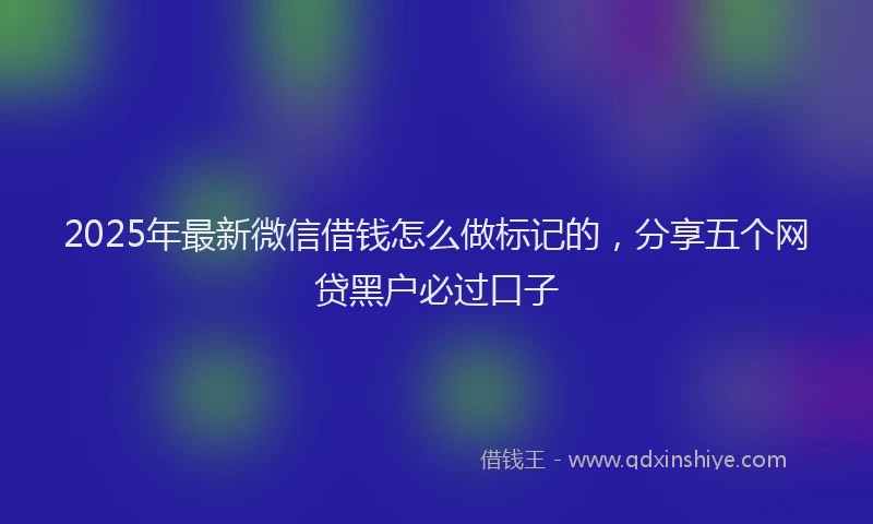 2025年最新微信借钱怎么做标记的，分享五个网贷黑户必过口子
