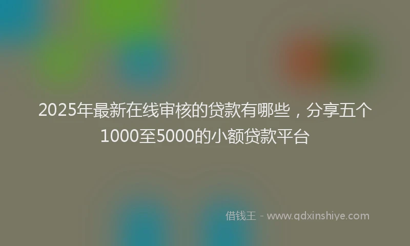 2025年最新在线审核的贷款有哪些，分享五个1000至5000的小额贷款平台