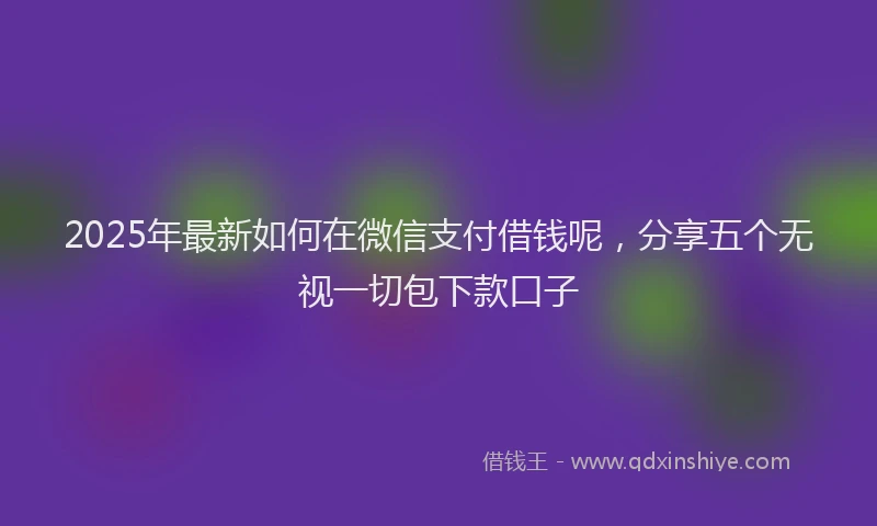 2025年最新如何在微信支付借钱呢，分享五个无视一切包下款口子