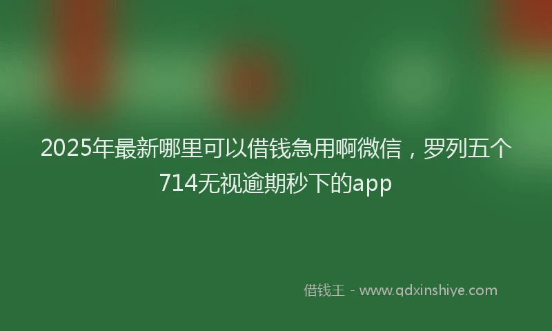 2025年最新哪里可以借钱急用啊微信，罗列五个714无视逾期秒下的app