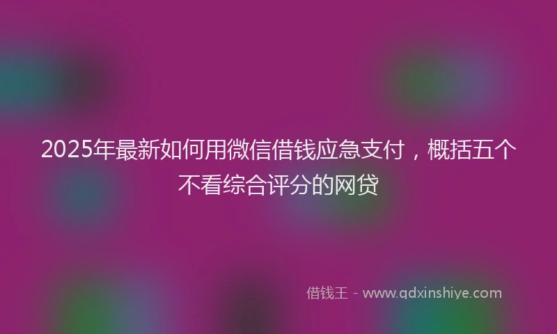 2025年最新如何用微信借钱应急支付，概括五个不看综合评分的网贷
