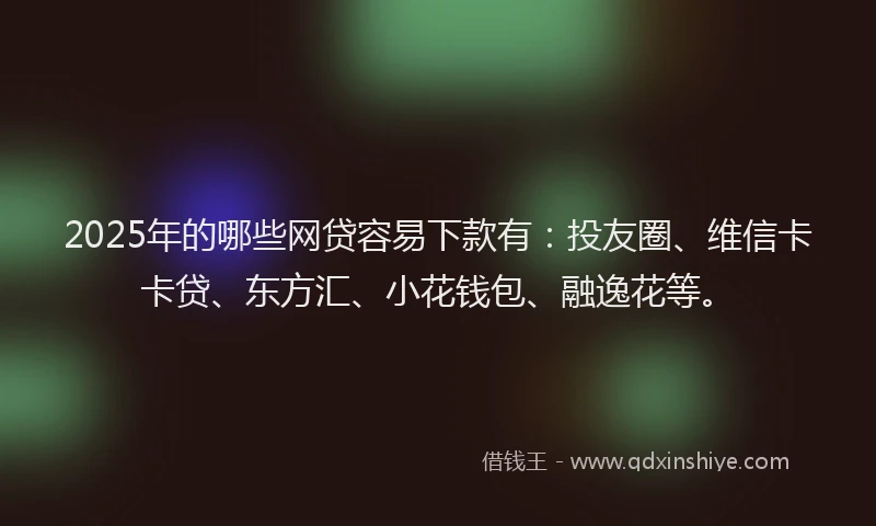2025年的哪些网贷容易下款有：投友圈、维信卡卡贷、东方汇、小花钱包、融逸花等。