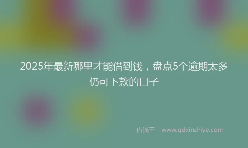 2025年最新哪里才能借到钱，盘点5个逾期太多仍可下款的口子