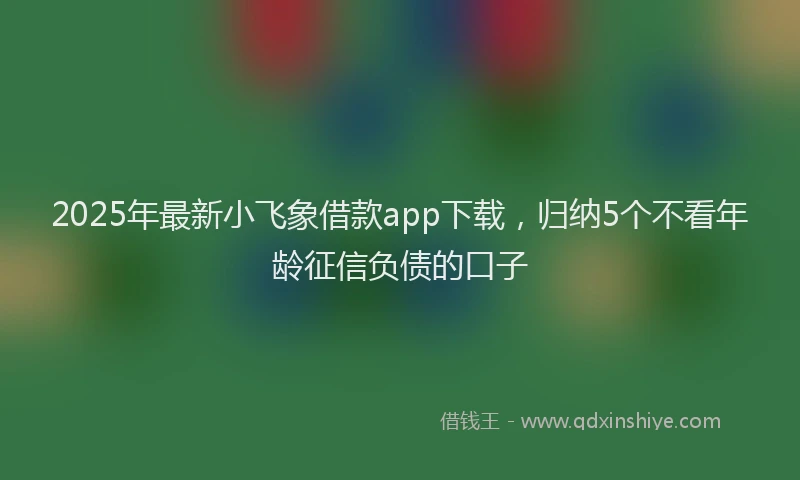 2025年最新小飞象借款app下载，归纳5个不看年龄征信负债的口子