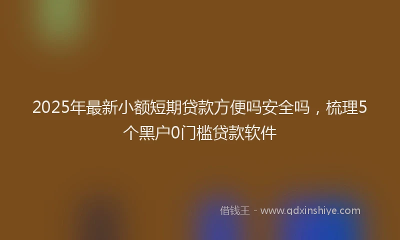 2025年最新小额短期贷款方便吗安全吗，梳理5个黑户0门槛贷款软件