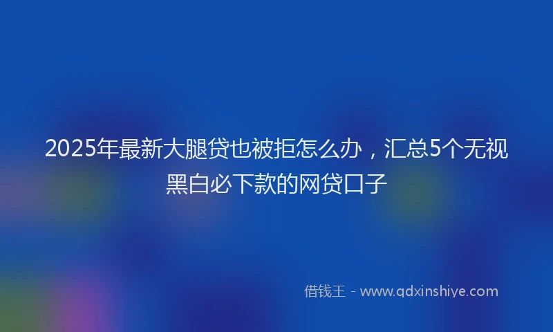 2025年最新大腿贷也被拒怎么办，汇总5个无视黑白必下款的网贷口子