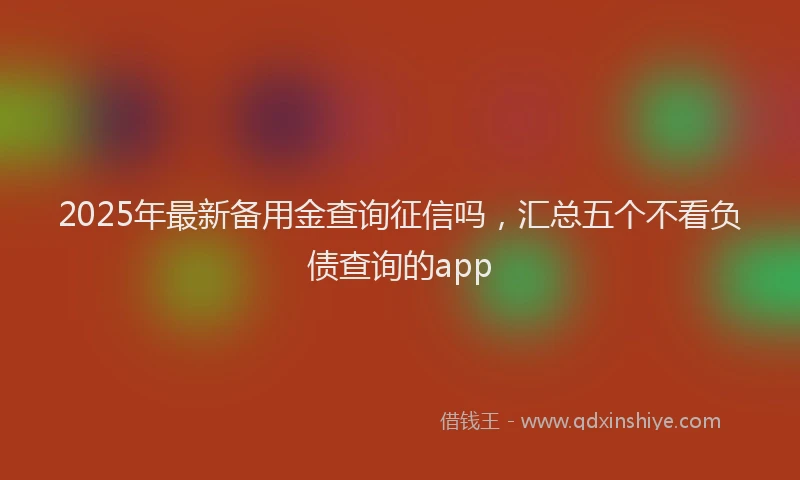 2025年最新备用金查询征信吗，汇总五个不看负债查询的app