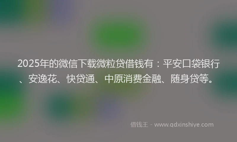 2025年的微信下载微粒贷借钱有：平安口袋银行、安逸花、快贷通、中原消费金融、随身贷等。
