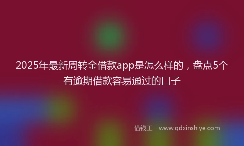 2025年最新周转金借款app是怎么样的，盘点5个有逾期借款容易通过的口子