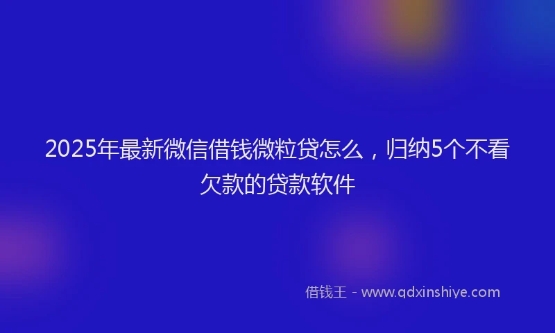 2025年最新微信借钱微粒贷怎么，归纳5个不看欠款的贷款软件