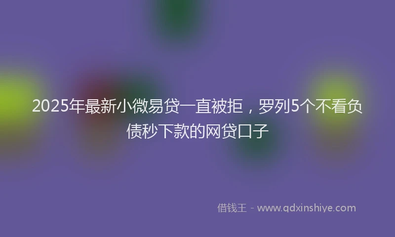 2025年最新小微易贷一直被拒，罗列5个不看负债秒下款的网贷口子