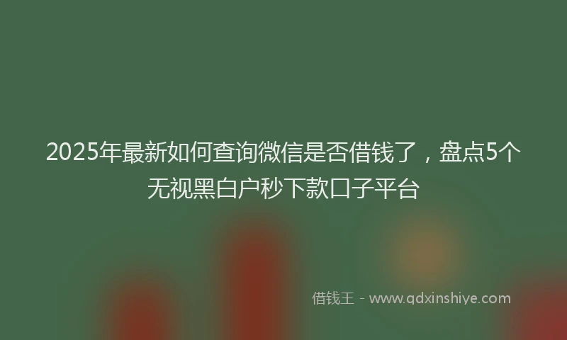 2025年最新如何查询微信是否借钱了，盘点5个无视黑白户秒下款口子平台