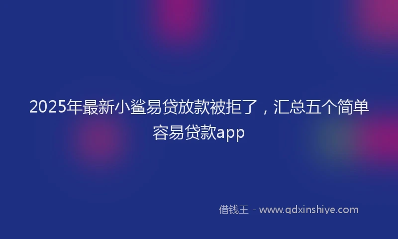 2025年最新小鲨易贷放款被拒了，汇总五个简单容易贷款app