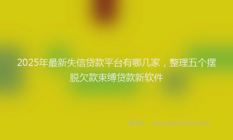 2025年最新失信贷款平台有哪几家，整理五个摆脱欠款束缚贷款新软件