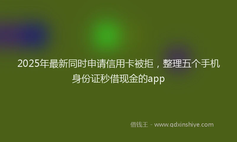 2025年最新同时申请信用卡被拒，整理五个手机身份证秒借现金的app