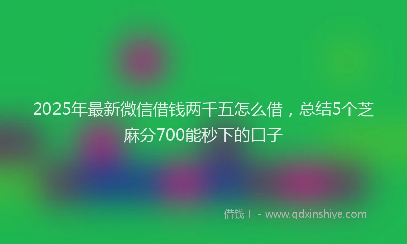 2025年最新微信借钱两千五怎么借，总结5个芝麻分700能秒下的口子