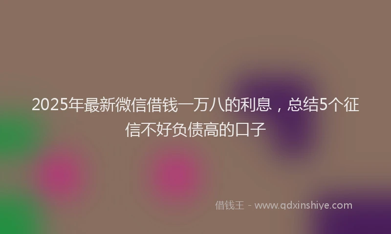 2025年最新微信借钱一万八的利息，总结5个征信不好负债高的口子