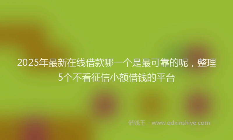 2025年最新在线借款哪一个是最可靠的呢，整理5个不看征信小额借钱的平台