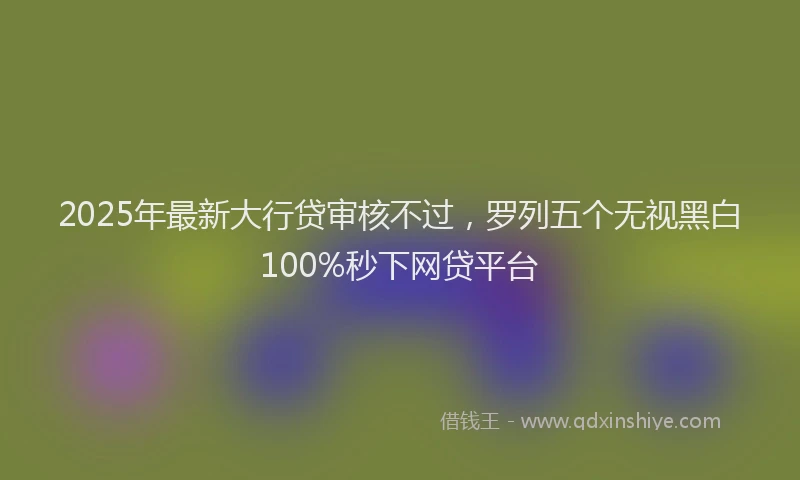2025年最新大行贷审核不过，罗列五个无视黑白100%秒下网贷平台