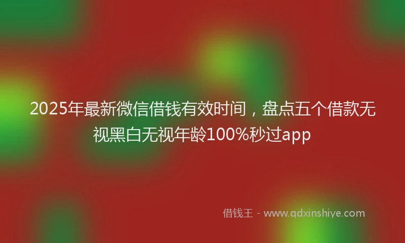 2025年最新微信借钱有效时间，盘点五个借款无视黑白无视年龄100%秒过app