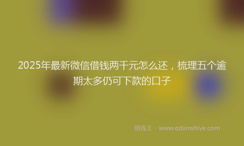 2025年最新微信借钱两千元怎么还，梳理五个逾期太多仍可下款的口子