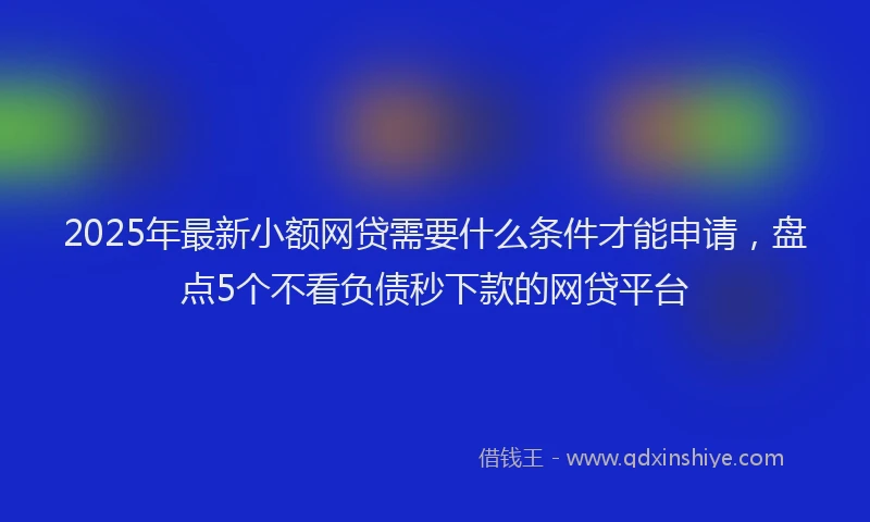 2025年最新小额网贷需要什么条件才能申请，盘点5个不看负债秒下款的网贷平台
