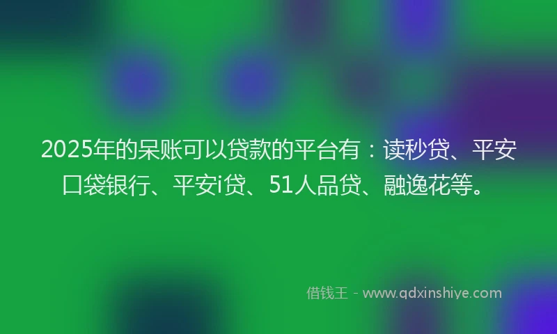 2025年的呆账可以贷款的平台有：读秒贷、平安口袋银行、平安i贷、51人品贷、融逸花等。