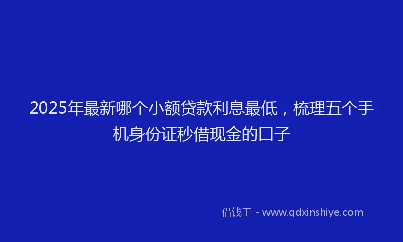 2025年最新哪个小额贷款利息最低，梳理五个手机身份证秒借现金的口子