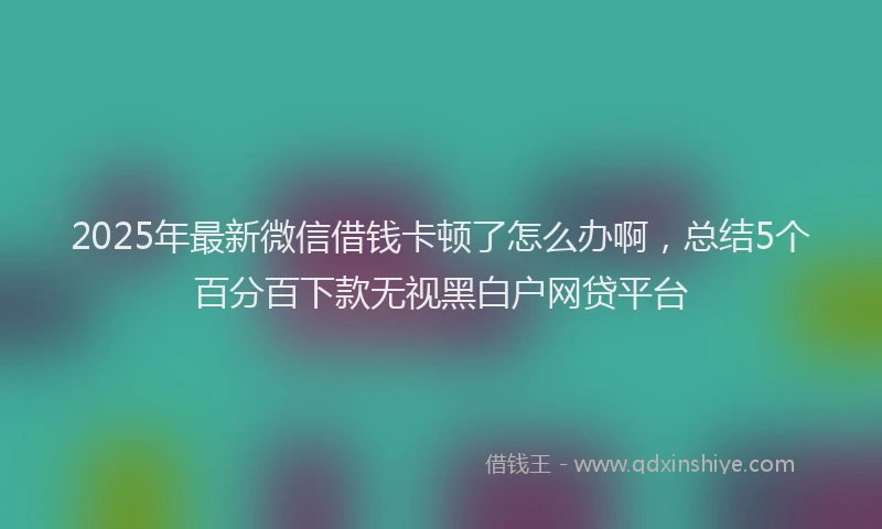 2025年最新微信借钱卡顿了怎么办啊，总结5个百分百下款无视黑白户网贷平台