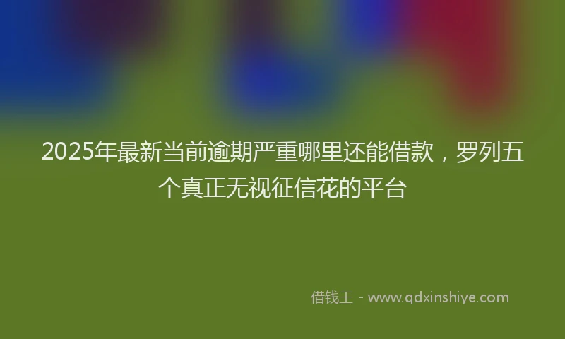 2025年最新当前逾期严重哪里还能借款，罗列五个真正无视征信花的平台