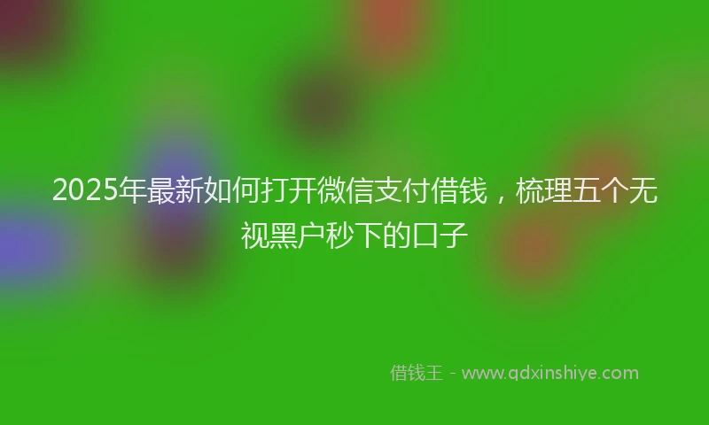 2025年最新如何打开微信支付借钱，梳理五个无视黑户秒下的口子