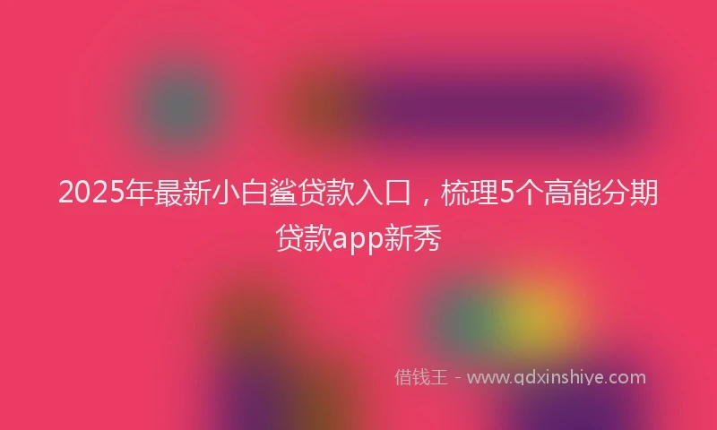 2025年最新小白鲨贷款入口，梳理5个高能分期贷款app新秀