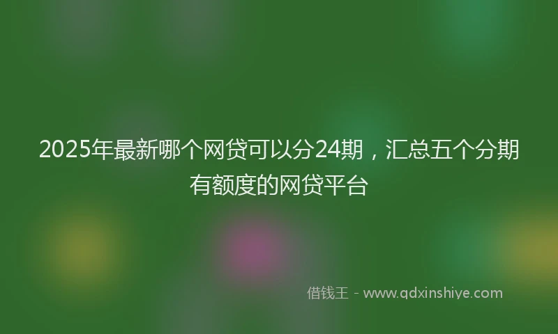 2025年最新哪个网贷可以分24期，汇总五个分期有额度的网贷平台