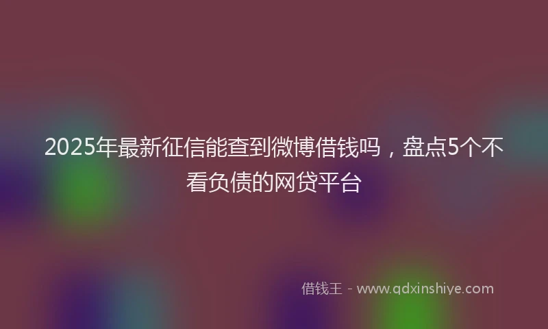 2025年最新征信能查到微博借钱吗，盘点5个不看负债的网贷平台