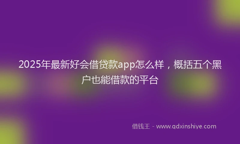 2025年最新好会借贷款app怎么样，概括五个黑户也能借款的平台