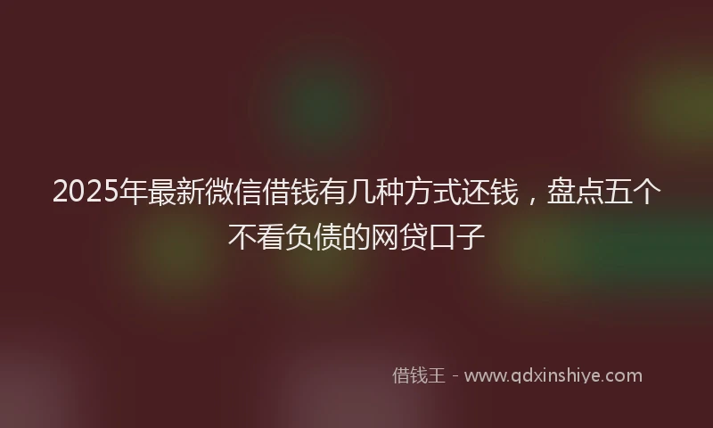 2025年最新微信借钱有几种方式还钱，盘点五个不看负债的网贷口子