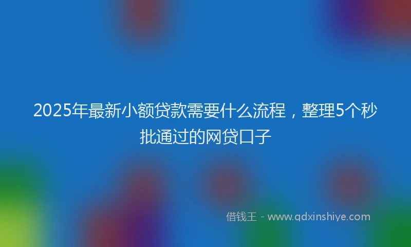 2025年最新小额贷款需要什么流程，整理5个秒批通过的网贷口子