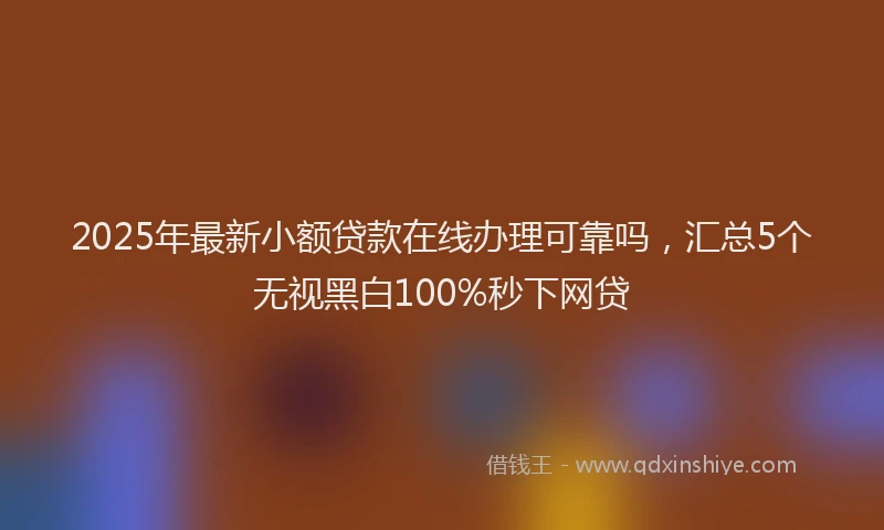 2025年最新小额贷款在线办理可靠吗，汇总5个无视黑白100%秒下网贷