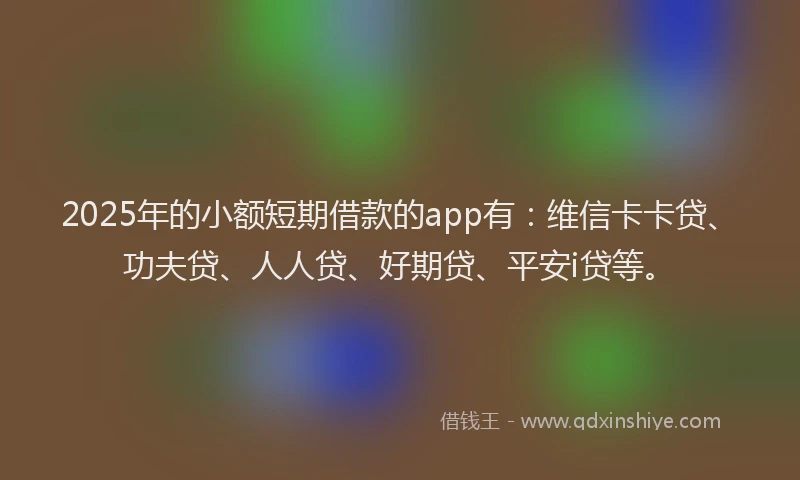 2025年的小额短期借款的app有：维信卡卡贷、功夫贷、人人贷、好期贷、平安i贷等。