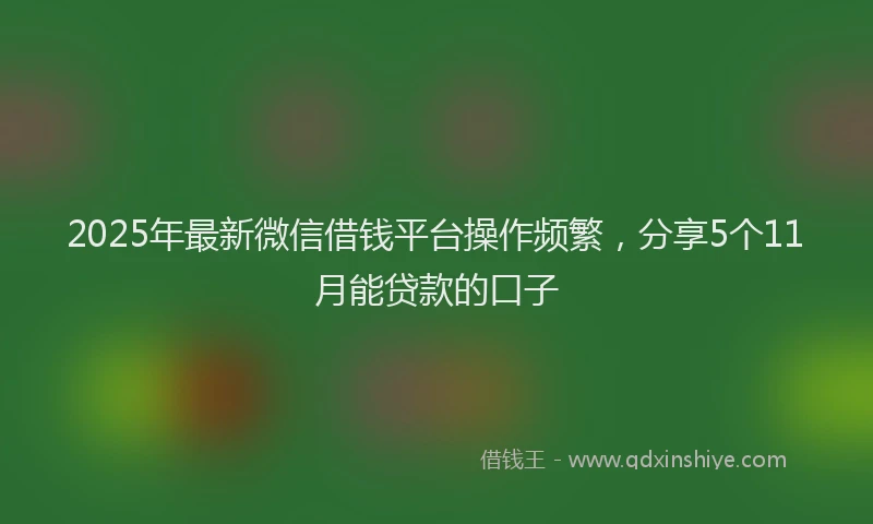 2025年最新微信借钱平台操作频繁，分享5个11月能贷款的口子