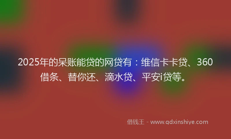 2025年的呆账能贷的网贷有：维信卡卡贷、360借条、替你还、滴水贷、平安i贷等。