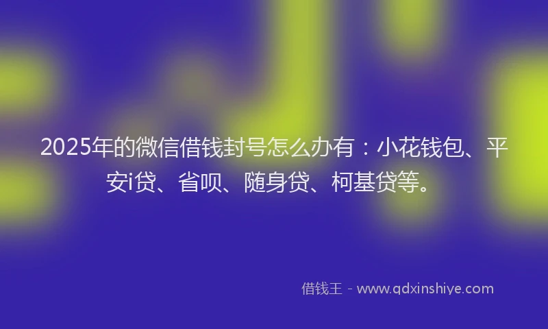 2025年的微信借钱封号怎么办有：小花钱包、平安i贷、省呗、随身贷、柯基贷等。