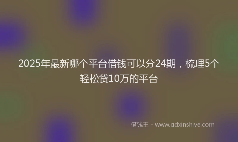 2025年最新哪个平台借钱可以分24期，梳理5个轻松贷10万的平台