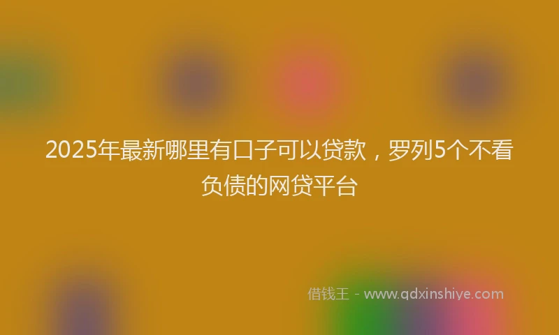 2025年最新哪里有口子可以贷款，罗列5个不看负债的网贷平台