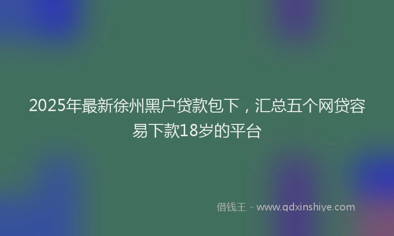 2025年最新徐州黑户贷款包下，汇总五个网贷容易下款18岁的平台