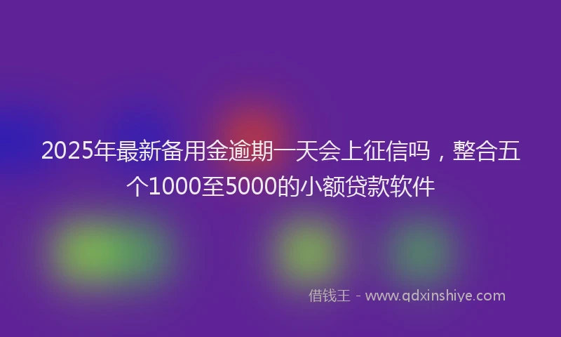 2025年最新备用金逾期一天会上征信吗，整合五个1000至5000的小额贷款软件