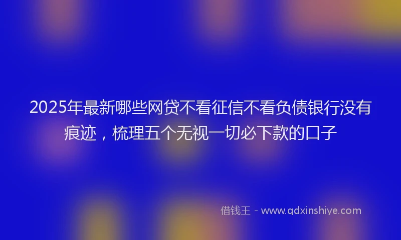 2025年最新哪些网贷不看征信不看负债银行没有痕迹，梳理五个无视一切必下款的口子