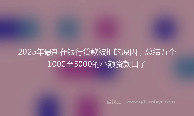 2025年最新在银行贷款被拒的原因，总结五个1000至5000的小额贷款口子